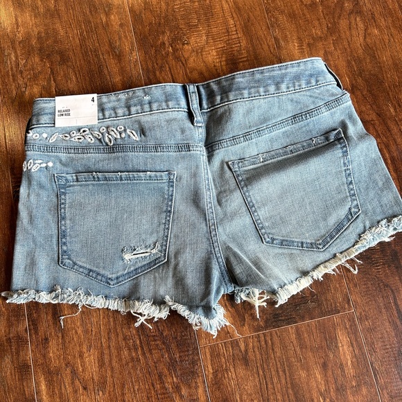 Express Embroidered Denim Cutoffs - Picture 7 of 8